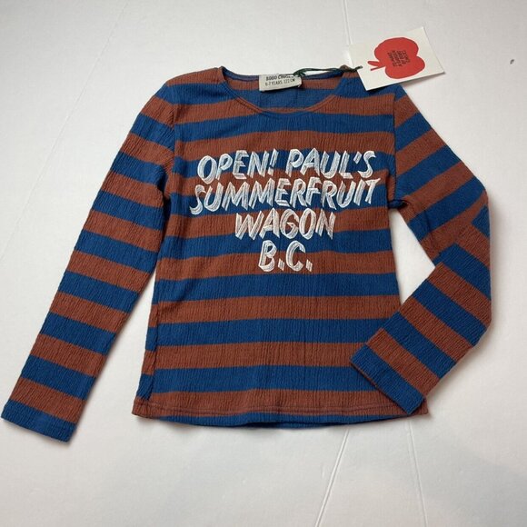 Bobo Choses Other - Bobo Choses Blue & Rust Striped Shirt